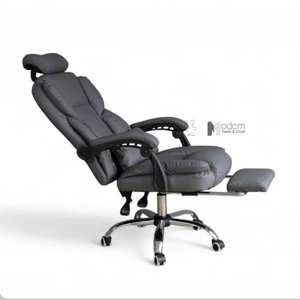 Ghế làm việc nệm PVC có gác chân tựa đầu CR4117-P