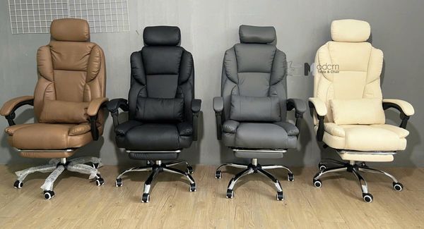 Ghế làm việc nệm PVC có gác chân tựa đầu CR4117-P