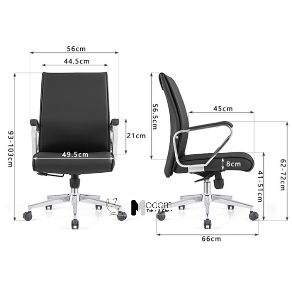 Ghế xoay nhân viên lưng trung nệm PVC gật gù CE4601-P