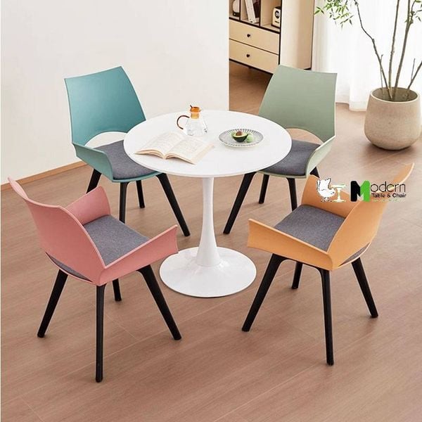 Ghế phòng ăn thân nhựa xoay có nệm CC1576-F