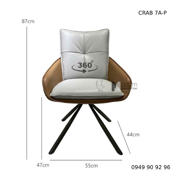 Ghế phòng ăn thân xoay cao cấp CRAB 7A-P