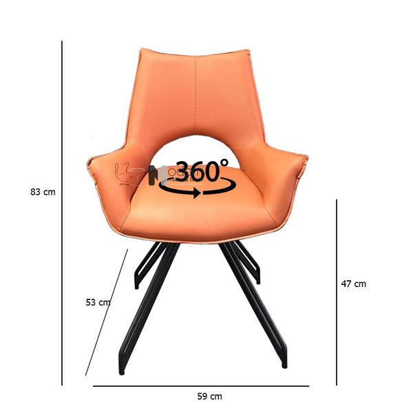 Ghế ăn có nệm chân chụm thân xoay CRAB 5A-P