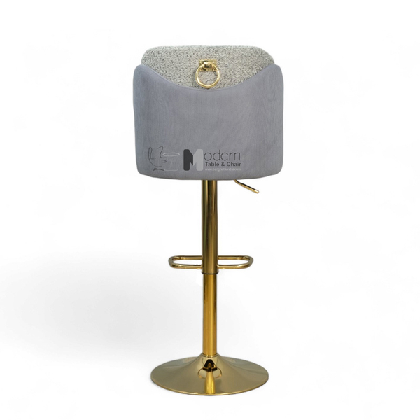 Ghế bar tiếp khách nệm vải chân mạ vàng CB2293B-F