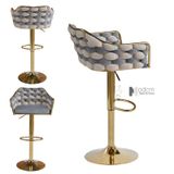 Ghế quầy bar chân vàng nệm vải nhung cao cấp CB2165B-F