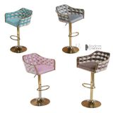 Ghế quầy bar chân vàng nệm vải nhung cao cấp CB2165B-F