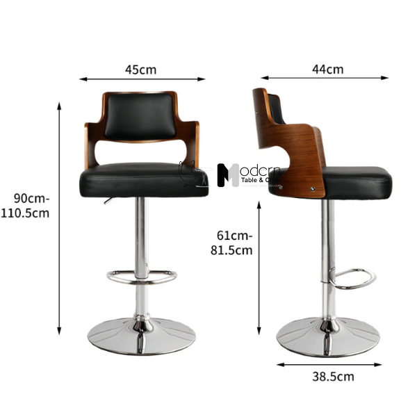 Ghế quầy bar lưng tựa gỗ hiện đại CB2301-P