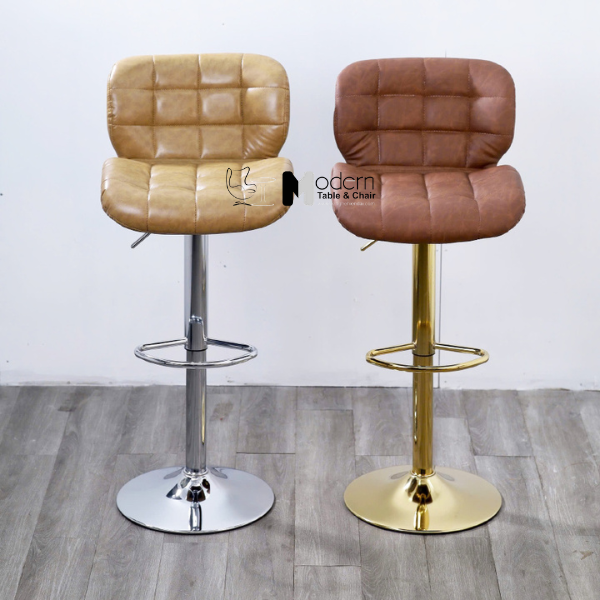 Ghế đảo bếp chân tăng giảm mạ chrome/ mạ vàng/ sơn đen/ xám nâu CB2303-P