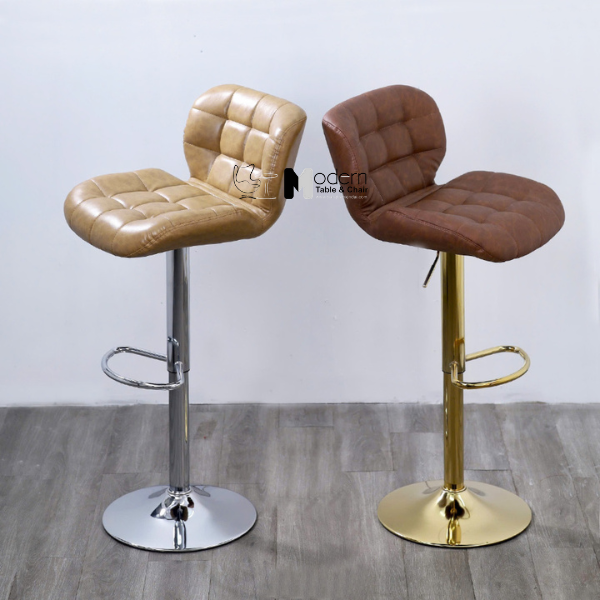 Ghế đảo bếp chân tăng giảm mạ chrome/ mạ vàng/ sơn đen/ xám nâu CB2303-P