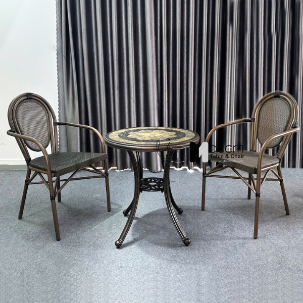 Ghế sắt ngoài trời lưng lưới có tay CC2039-T