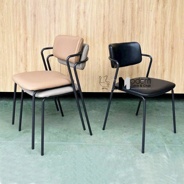 Ghế tiếp khách chân sắt nệm simili xếp chồng CC3011-P