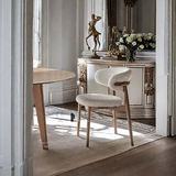 Ghế ăn nệm vải chân gỗ ash LEO-F