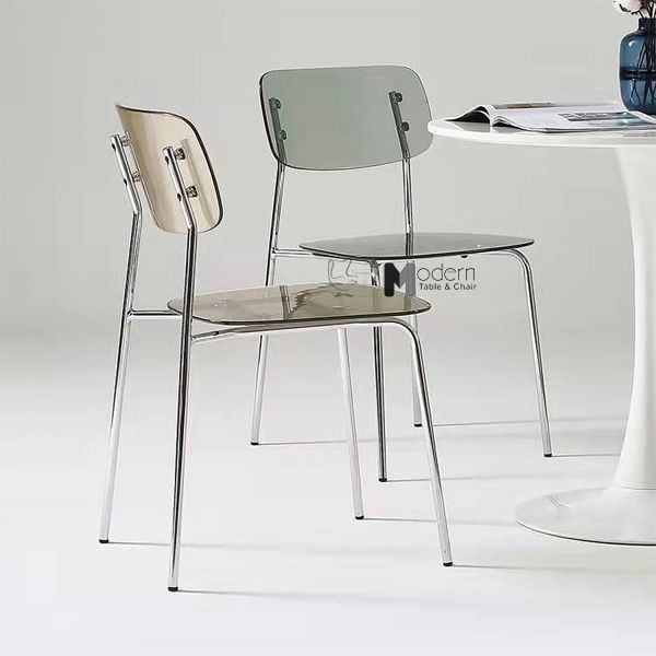 Ghế nhựa trong suốt chân thép ICE-PC