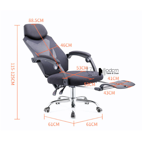 Ghế văn phòng lưng cao có tựa đầu gác chân ngả lưng CR4343-M
