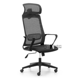 Ghế văn phòng lưng cao có tựa đầu khung nhựa đen CM4545-M