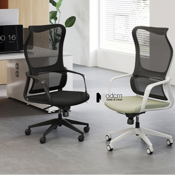 Ghế văn phòng lưng lưới khung nhựa xám kiểu dáng hiện đại CM4546-2M