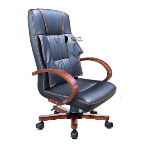 Ghế xoay giám đốc chân gỗ hiện đại giá rẻ CM4604-P