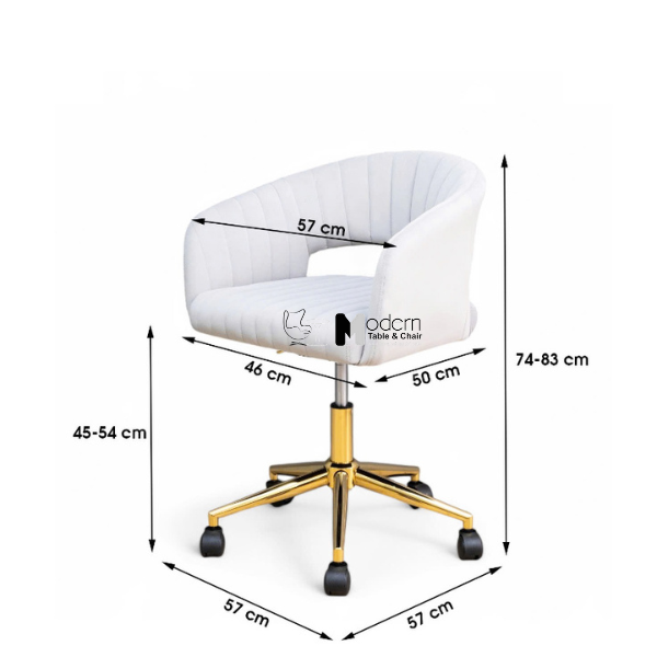 Ghế xoay tư vấn nệm vải nhung chân vàng CE1030-F