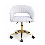 Ghế xoay tư vấn nệm vải nhung chân vàng CE1030-F