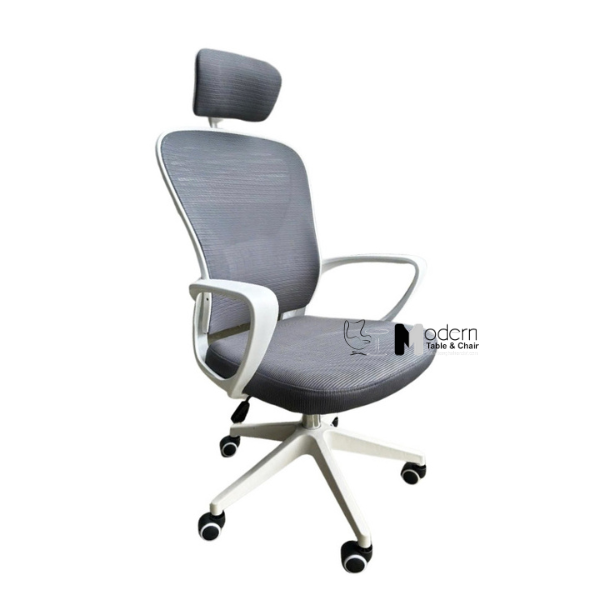 Ghế xoay văn phòng khung nhựa trắng có tựa đầu CM4549-2M