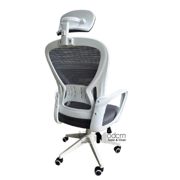 Ghế xoay văn phòng khung nhựa trắng có tựa đầu CM4549-2M