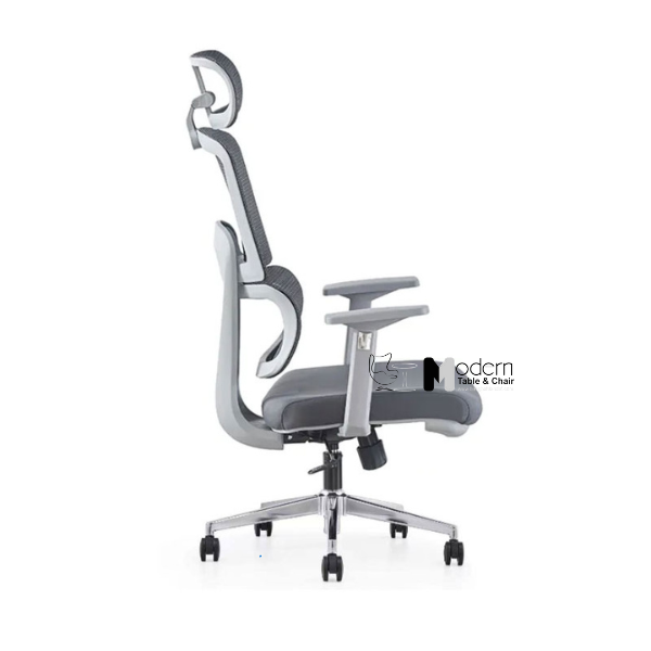 Ghế xoay văn phòng lưng cao màu xám hiện đại CM4553-2M