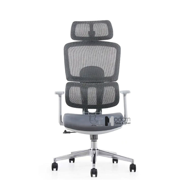 Ghế xoay văn phòng lưng cao màu xám hiện đại CM4553-2M