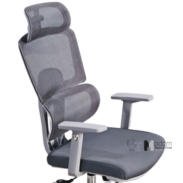 Ghế xoay văn phòng lưng cao màu xám hiện đại CM4553-2M