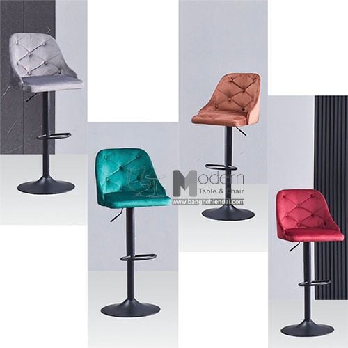 Ghế bar bọc vải nhung chân sắt CB2264A-F