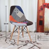 Ghế ăn bọc vải thổ cẩm chân gỗ DSW-F