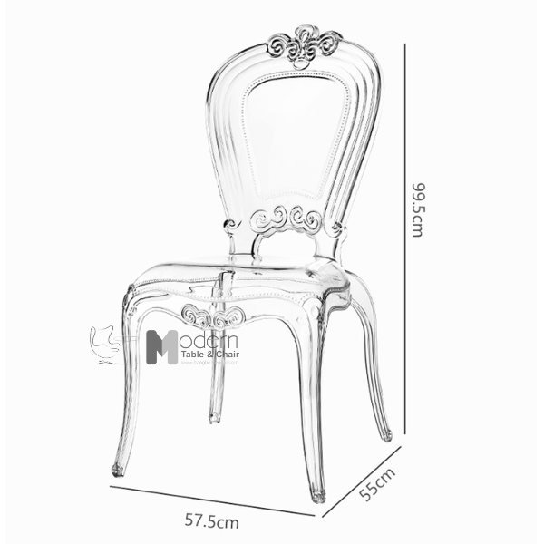 Ghế ăn nhà hàng nhựa trong suốt Ghost 2A-PC