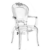 Ghế ăn ghế cafe nhựa trong suốt có tay Ghost Arm 2A-PC