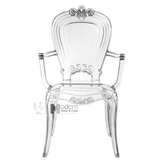 Ghế ăn ghế cafe nhựa trong suốt có tay Ghost Arm 2A-PC