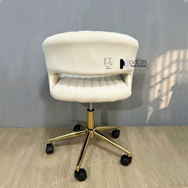 Ghế xoay tư vấn nệm vải nhung chân vàng CE1030-F