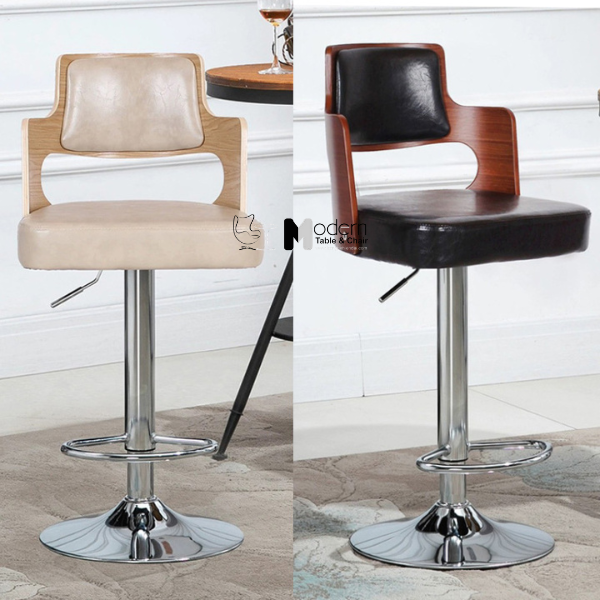 Ghế quầy bar lưng tựa gỗ hiện đại CB2301-P