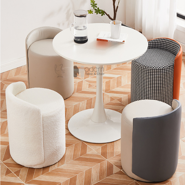 Bàn tiếp khách mặt MDF tròn 80 cm TULIP 2-08W