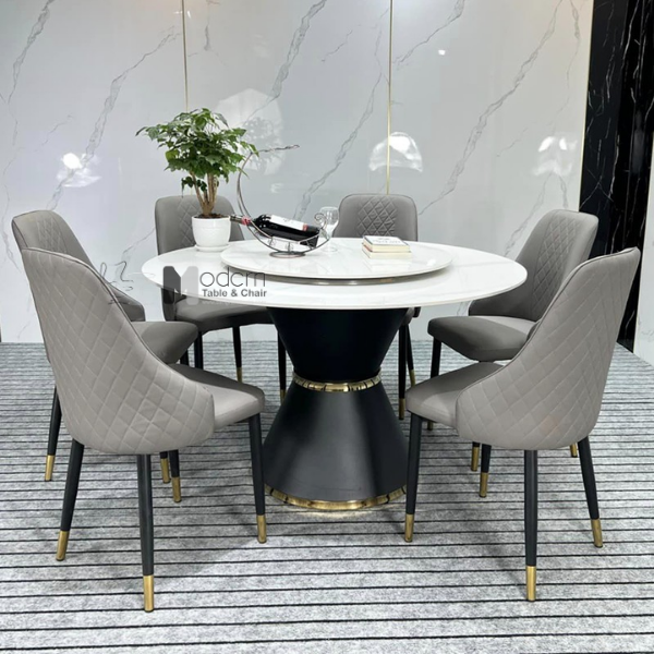 Bộ bàn ăn tròn mâm xoay TN JUPITER 2A-135E_ECO 22C-P