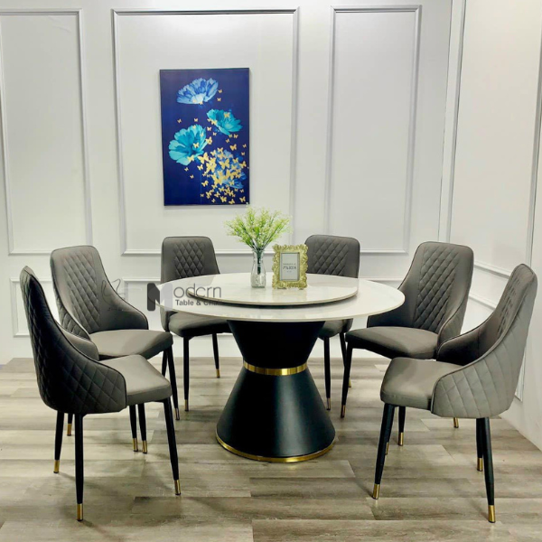 Bộ bàn ăn tròn mâm xoay TN JUPITER 2A-135E_ECO 22C-P