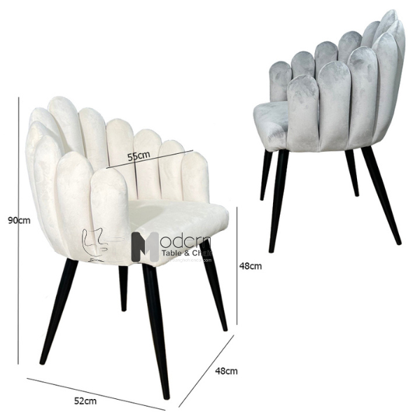 Ghế nhà hàng vải nhung chân sắt Lara 4A-F