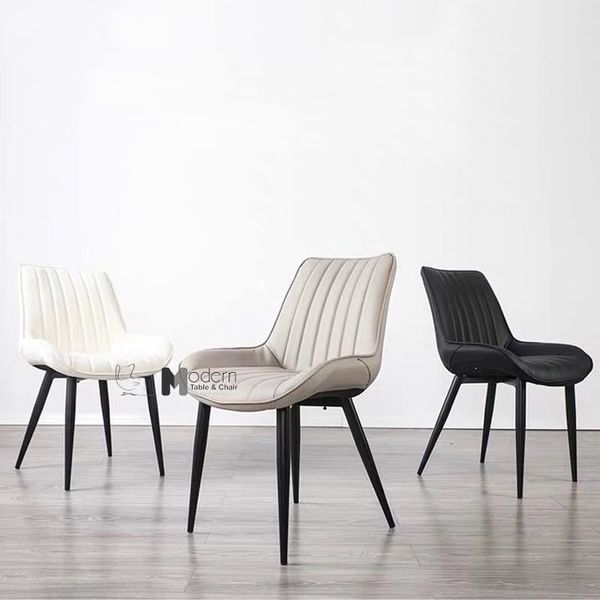 Ghế ăn nệm PVC sọc chân sắt LUX 29A-P