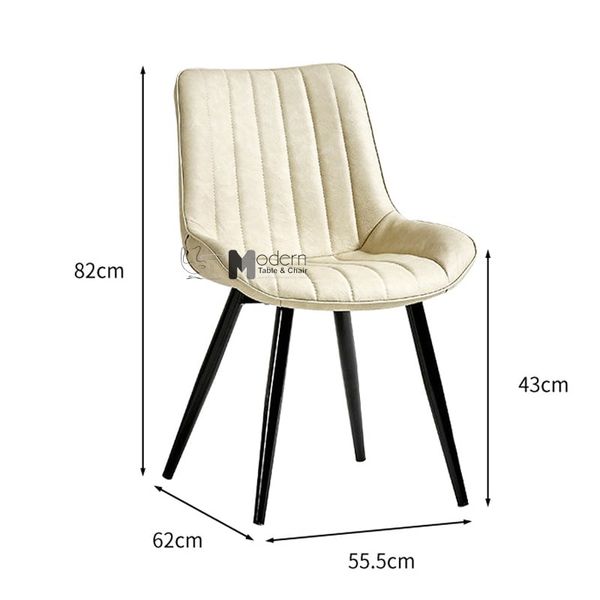 Ghế ăn nệm PVC sọc chân sắt LUX 29A-P