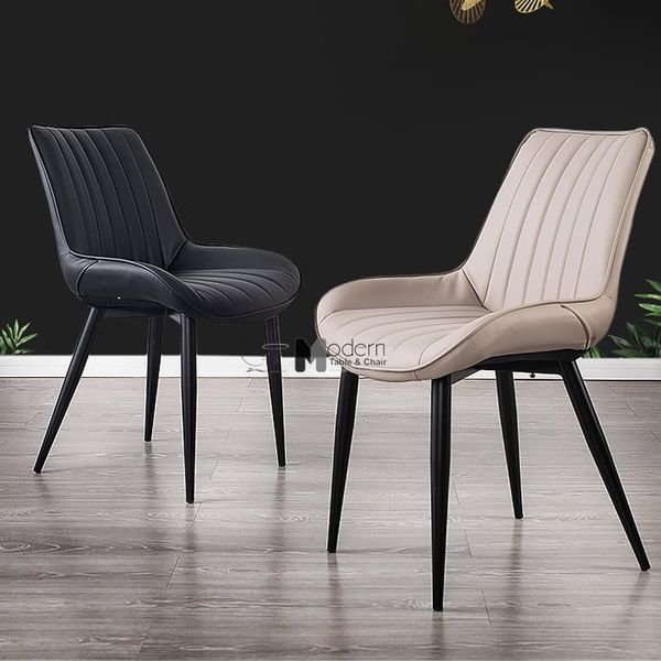 Ghế ăn nệm PVC sọc chân sắt LUX 29A-P