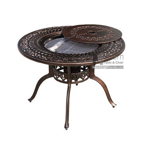 Bộ bàn nhôm đúc nướng ngoài trời 4 ghế nhập khẩu sang trọng