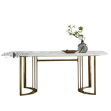 Bộ bàn ăn 6 ghế chân vàng MOON-14E_LARA 2C-F