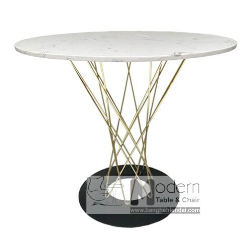 Bàn cafe mặt đá chân mạ vàng CYCLONE D-08E