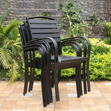 Bộ bàn ghế cafe fastfood khách sạn nhà hàng 6 ghế ngoài trời TE2035-180A_CC2028A