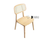 Ghế gỗ café tựa đan mây mắt cáo PLC 3A-W