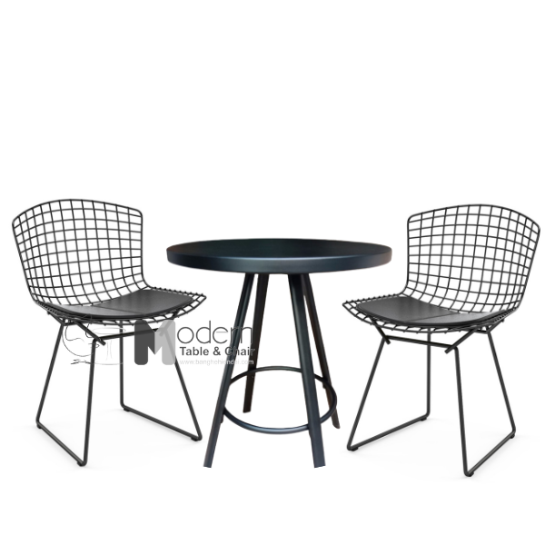 Bộ bàn cafe 2 ghế lưới sắt TE1535-06T_BERTOIA