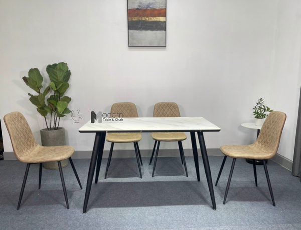 Bộ bàn ăn mặt đá 4 ghế TN1225-12EW_CC3007