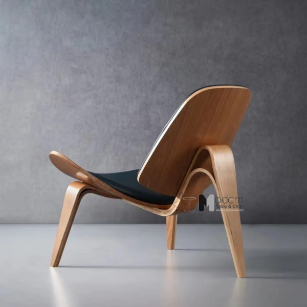 Ghế con sò Ghế thư giãn gỗ uốn cong nệm PVC SHELL CHAIR - Banghehiendai.com