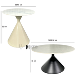 Bàn trà thấp tròn 70 mặt đá TS0964-07E